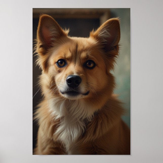 Póster de retrato de mascota personalizado (Frente)