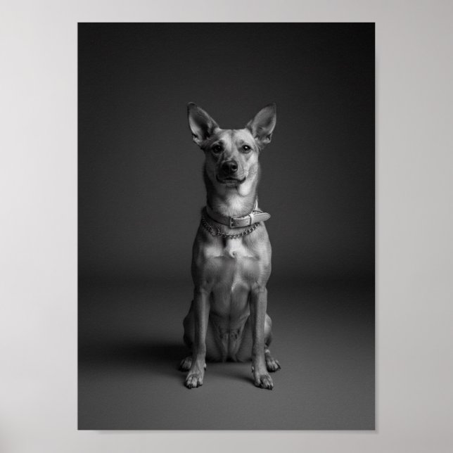 Póster de retrato de mascota personalizado en blan (Frente)