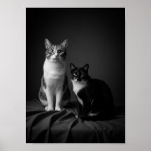 Póster de retrato de mascota personalizado en blan