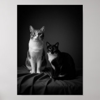 Póster de retrato de mascota personalizado en blan