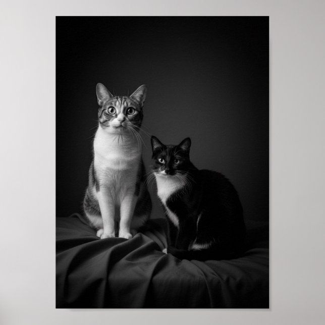 Póster de retrato de mascota personalizado en blan (Frente)