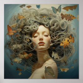 Poster de retrato de mujer elegante - Arte contemp