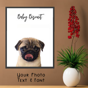 Póster de retrato de Pug de galleta de bebé lindo