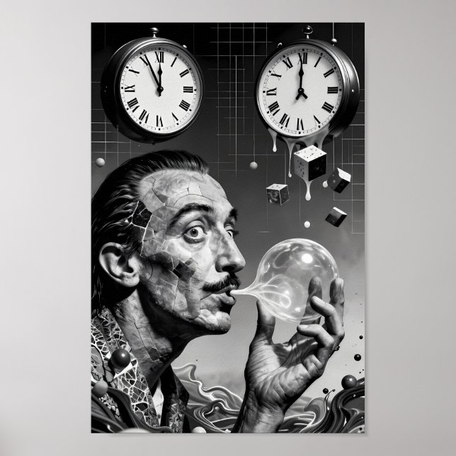 Póster de retrato de sueño de relojes derretidos s (Frente)