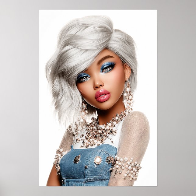 Póster de retrato editorial de belleza Eris Monei (Frente)