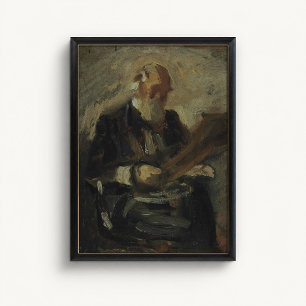 Póster de retrato masculino realista antiguo