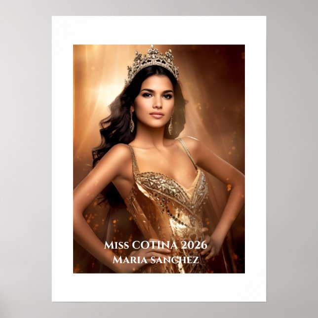 Póster de retrato personal de Miss Concurso (Frente)
