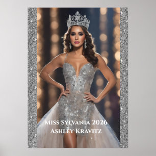 Póster de retrato personal Miss Pageant Glitter