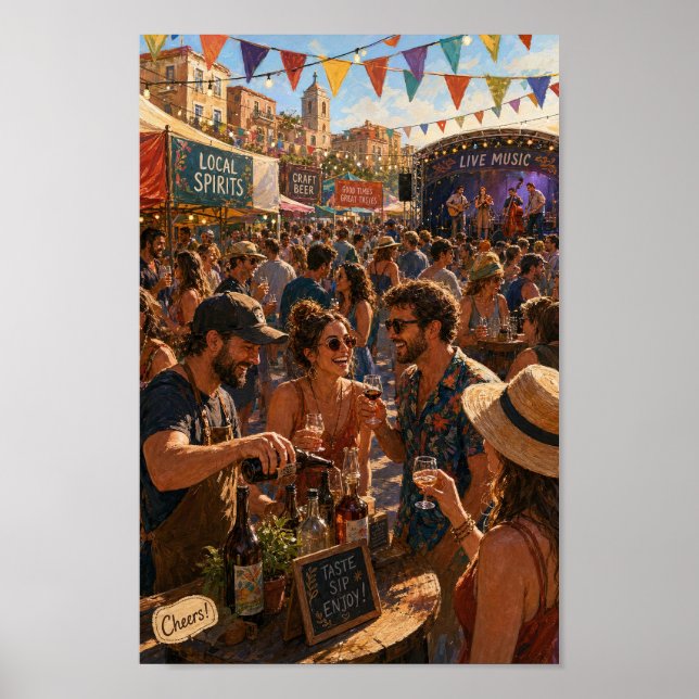 Póster de reunión del festival de la calle soleada (Frente)