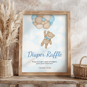 Póster de Rifa de Pañales de Osito de Peluche
