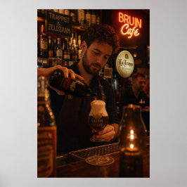 Póster de Ritual de Cerveza con Velas en una Taber