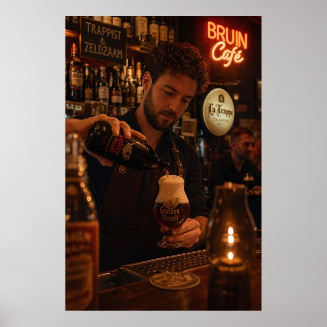 Póster de Ritual de Cerveza con Velas en una Taber (Frente)