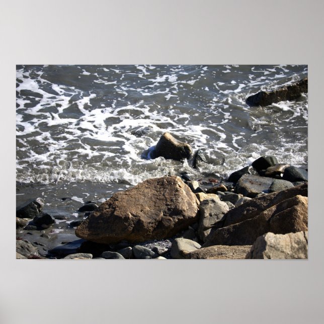 Póster de rocas en el océano (Frente)