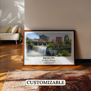Póster de Rochester Nueva York, Acuarela, Personal