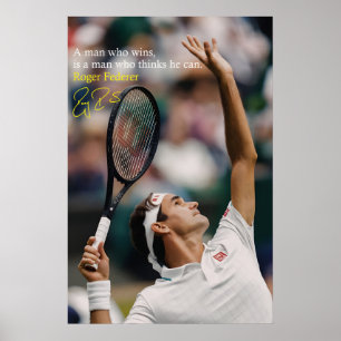 Póster de Roger Federer Arte motivacional de tenis