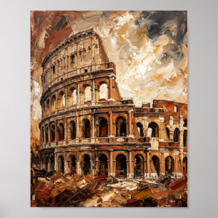 Póster de Roma Lujo Pintura al óleo abstracta