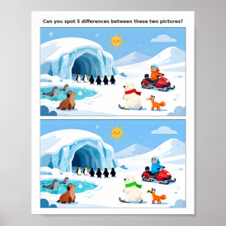 Póster de rompecabezas de diferencias en escena na