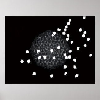 Póster de rompecabezas roto en blanco y negro