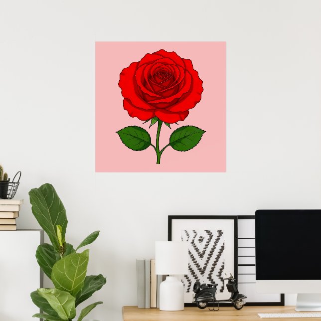 Póster de Rosa Roja (Oficina en casa)