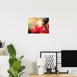 Póster de rosas rosadas con dicho edificante