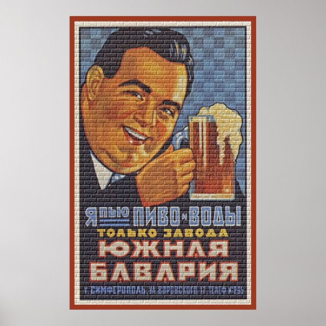 Póster De Rusia con cerveza (Frente)