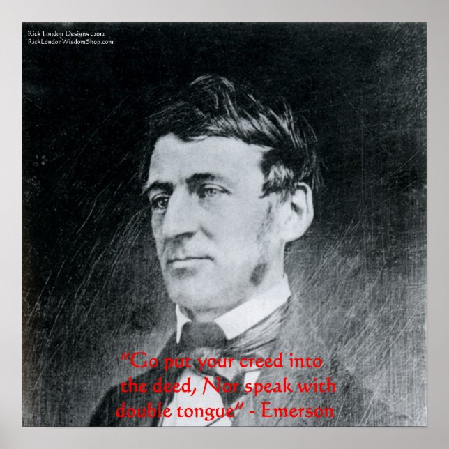 Póster de sabiduría de Emerson "Creed Into The Dee (Frente)