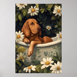 Póster de sabueso en bañera, Póster divertido de p