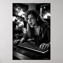 Póster de sala de juegos de explosión de estrés mo