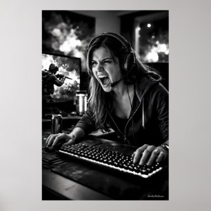 Póster de sala de juegos de explosión de estrés mo