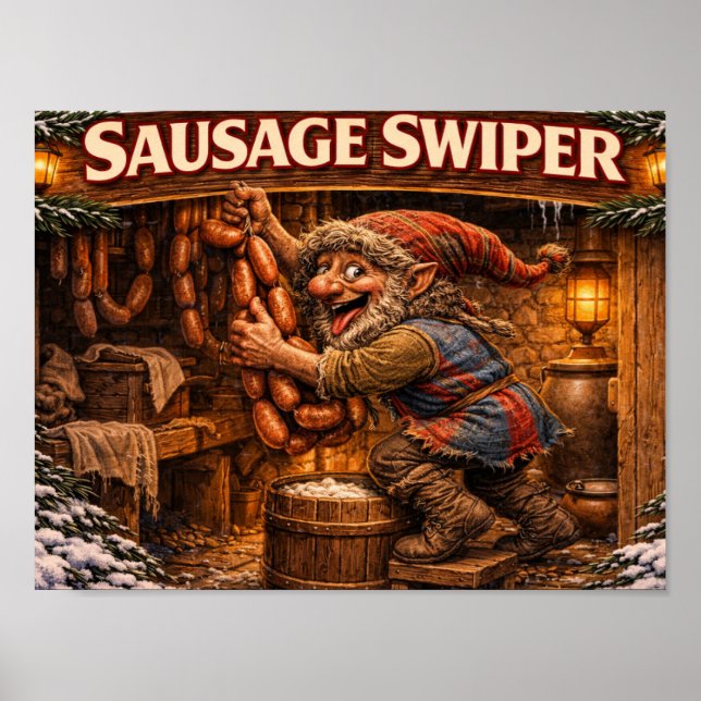 Póster de Salchicha Swiper Yule Lad (Frente)