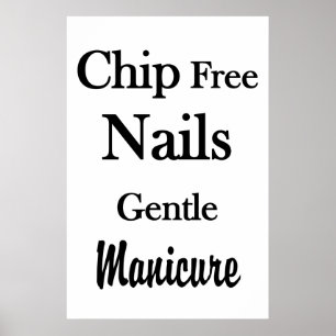 Póster de Salón Barbería Manicura Uñas sin Astilla