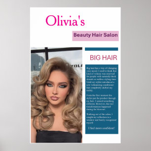 Póster de salón de belleza Cabello grande Marketin