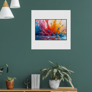 Póster de Salpicadura de Pintura Colorida Vibrante