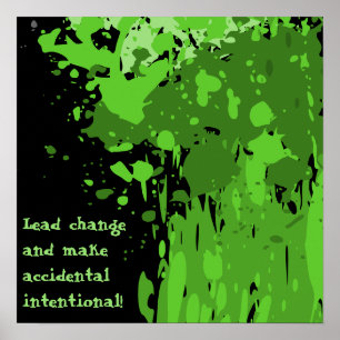 Póster de Salpicaduras de Pintura Verde Motivacion