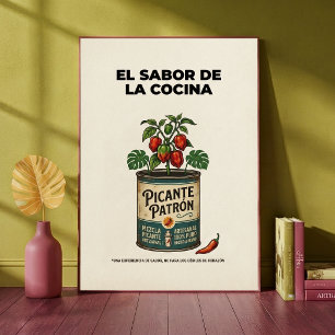 Póster De Salsa Picante El Sabor De La Cocina Retr
