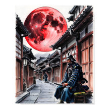 Póster de Samurái Bajo la Luna de Sangre