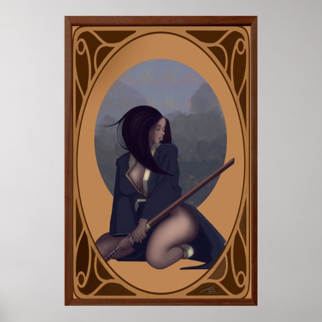 Póster de Samurái Femenino (Frente)