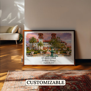 Póster de San Agustín Florida, Acuarela, Personali