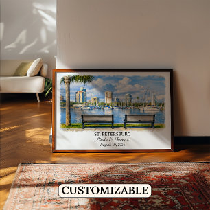 Póster de San Petersburgo Florida, Acuarela, Perso