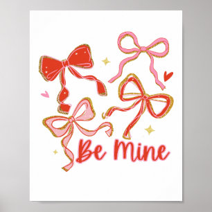 Póster de San Valentín Coquette con Lazo • Arte de