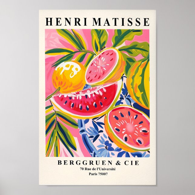 Poster de sandía, imprenta de arte de matisse, med (Frente)