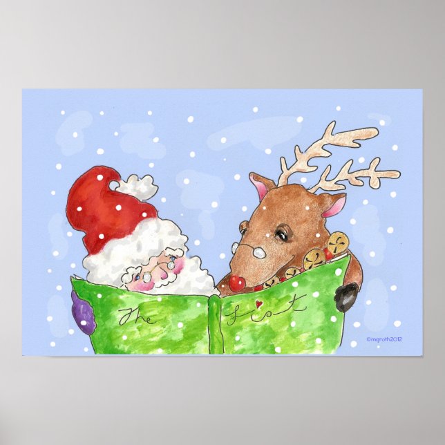 Póster de Santa, Rudolf y la Lista (Frente)
