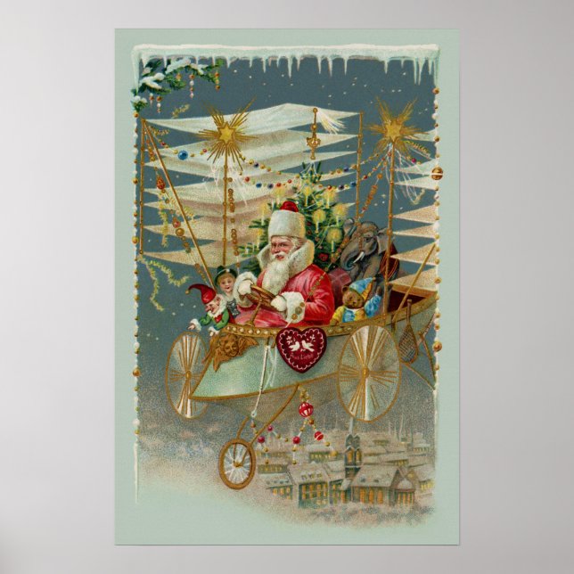 Póster de Santa y su increíble máquina voladora (Frente)