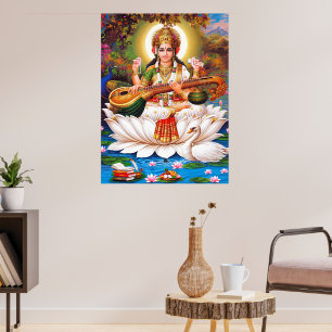 Póster de Saraswati Diosa del Arte y la Educación