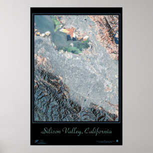Póster de satélite de Silicon Valley, California