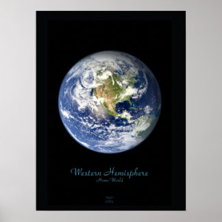 Póster de satélite del hemisferio occidental