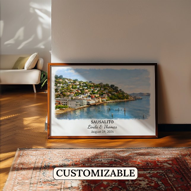 Póster de Sausalito California, Acuarela, Personal (Subido por el creador)