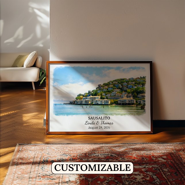 Póster de Sausalito California, Acuarela, Personal (Subido por el creador)