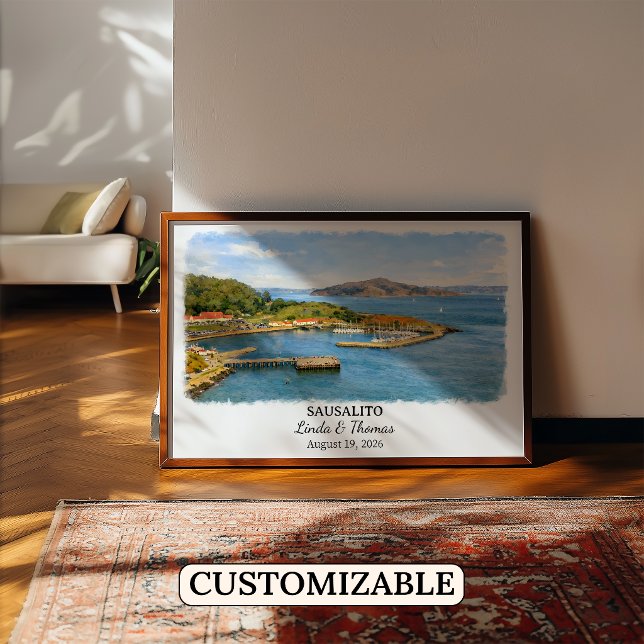 Póster de Sausalito California, Acuarela, Personal (Subido por el creador)
