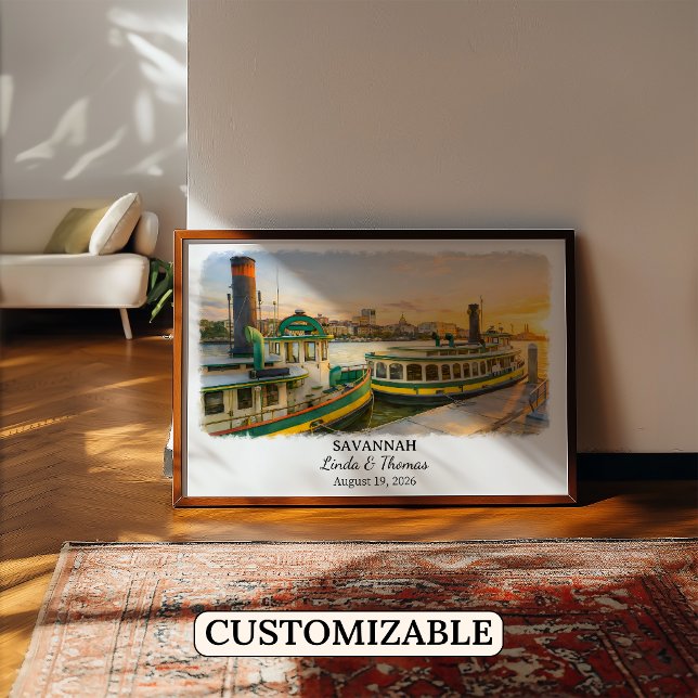 Póster de Savannah Georgia, Acuarela, Personalizad (Subido por el creador)